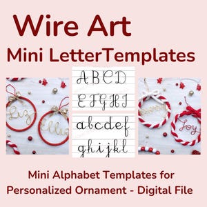 Mini Letter Alphabet Templates for Personalized Ornaments – PDF wire letter pattern. Printable template for wire art.