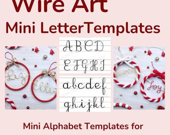 Mini plantillas de letras con arte de alambre: Adornos personalizados (patrón PDF)