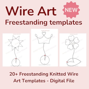 20 + 20 freistehende Schablonen Wire Art Templates, Drahtbiegefigurmuster, Instant Digital PDF Download