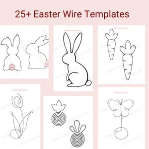 25 Easter Knitted Wire Patterns Bundle. Printable Templates for Knitted Wire. Tricotin Art. Instant Digital Download. image 4