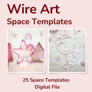25 plantillas de arte con alambre con temática espacial, patrones de figuras para doblar alambre, descarga digital instantánea en PDF.