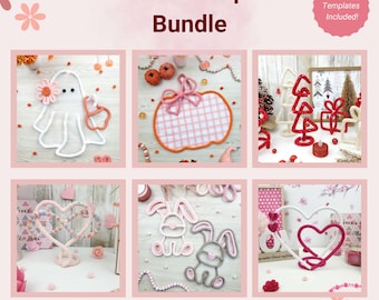 Paquete de más de 240 plantillas de temporada: por tiempo limitado, patrones de figuras dobladas con alambre, descarga instantánea en PDF digital.