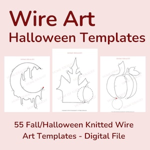 55 Fall/ Halloween Wire Art Templates, Wire bending figure patterns, Instant Digital PDF Download