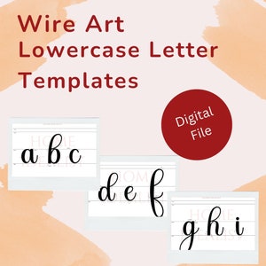 Lowercase Letter Pattern for Wire Art. Wire Name Patterns, Lowercase Alphabets. PDF wire letter pattern. Diy personalized name sign.