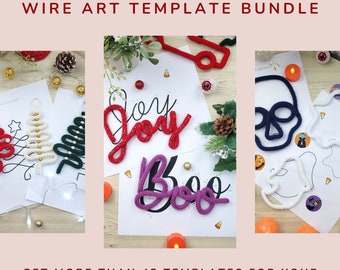 Knitted Wire Templates for Christmas & Halloween Bundle. Includes 45 + Templates for your Holiday Decorations. Instant Digital PDF Download.