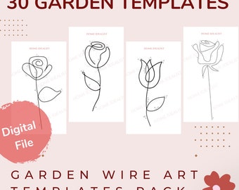 30 Garden, Fall/Autumn Wire Art Templates, Wire bending figure patterns, Instant Digital PDF Download