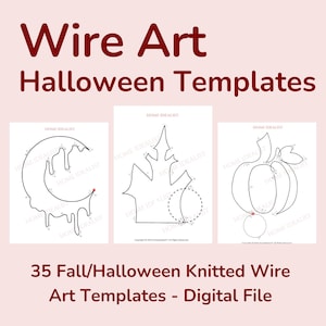 35 Fall/ Halloween Wire Art Templates, Wire bending figure patterns, Instant Digital PDF Download