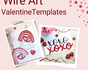 30 Valentine's Day Knitted Wire Patterns Bundle. Printable Templates for Knitted Wire. Tricotin Art. Instant Digital Download.