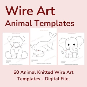 60 Animal Wire Art Templates, Wire bending figure patterns, Instant Digital PDF Download
