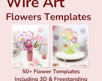 50+ Blumen/Garten Wire Art Vorlagen, Drahtbiegefigur Muster, Sofortiger digitaler PDF-Download