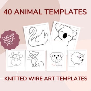 40 Animal Wire Art Templates, Wire bending figure patterns, Instant Digital PDF Download