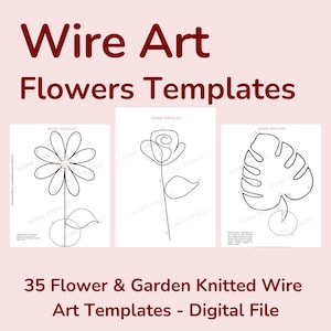 35 Flower/Garden Wire Art Templates, Wire bending figure patterns, Instant Digital PDF Download