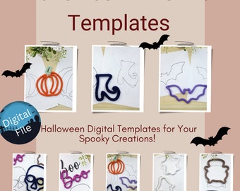 14 Halloween Wire Art Templates, Wire bending figure patterns, Instant Digital PDF Download