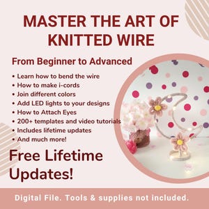 Knitted Wire Art Course: Beginner to Advanced. Includes letter templates and 200+ Drawings / Instant Digital PDF Download