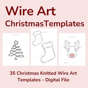 45 modèles d'art en fil de fer de Noël, motifs de figures de flexion en fil de fer, modèles de lettre initiale téléchargement PDF numérique instantané