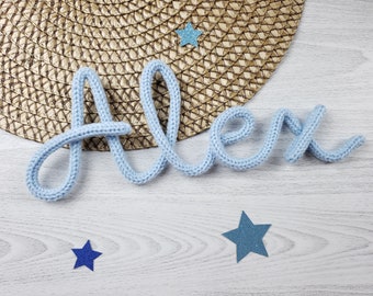 Custom Name Sign. Knitted Wire Names, Words. Wall Names. Nursery Room Decor