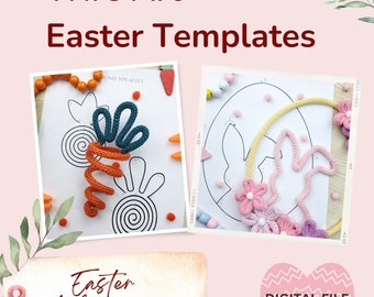 25+ Easter Knitted Wire Patterns Bundle. Printable Templates for Knitted Wire. Tricotin Art. Instant Digital Download.