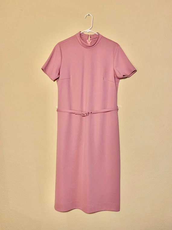 Vintage 1970s Dress Suit with Belt - Light Rose
