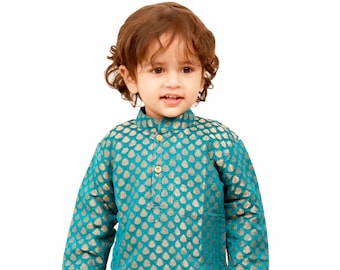 Indian Baby Boys Shirt Cotton Kurta Casual Tunic Solid Color Kurta Kid's Tunic