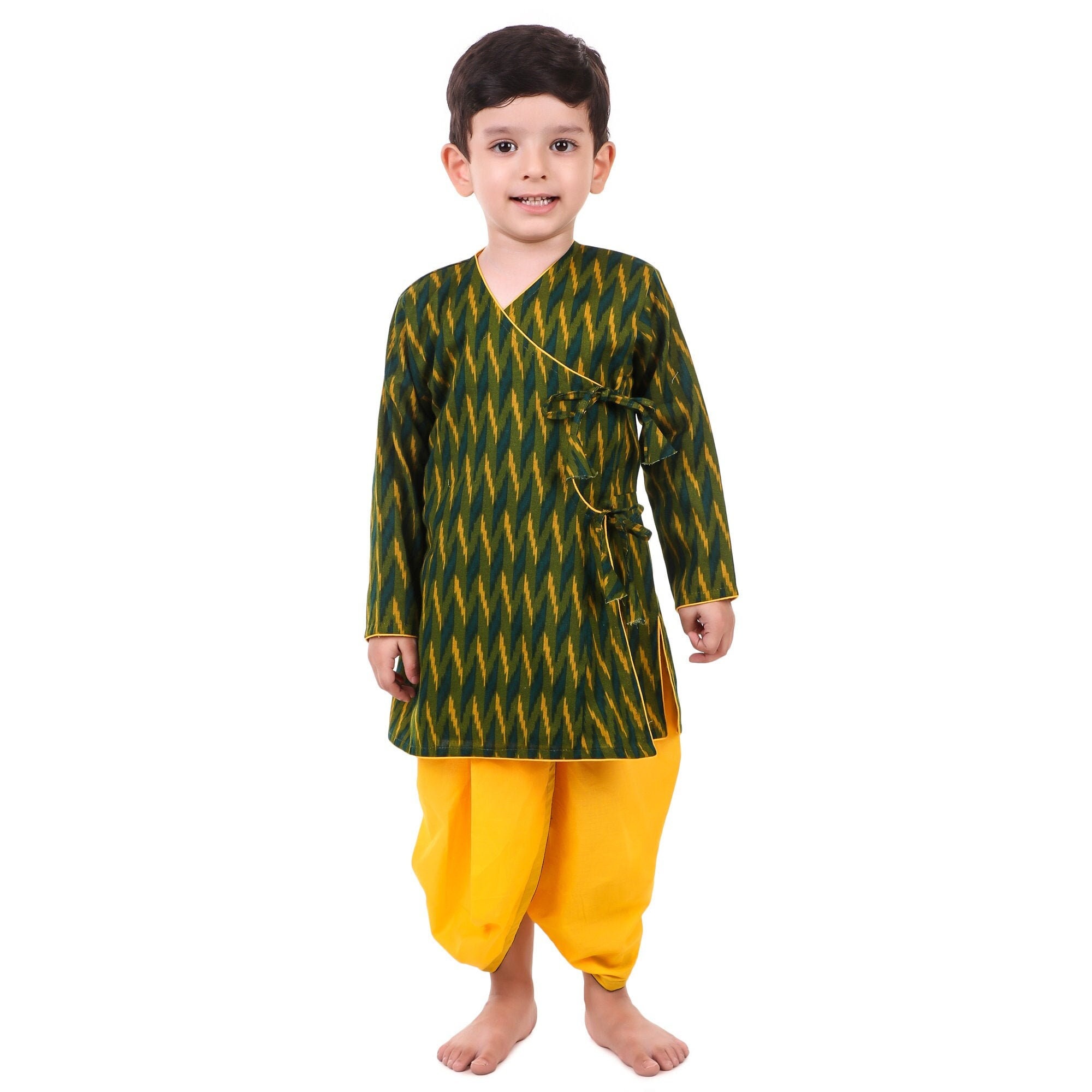 Dhoti Kurta for Baby Boy Ages 016Y Angrakha Style Ikat Etsy