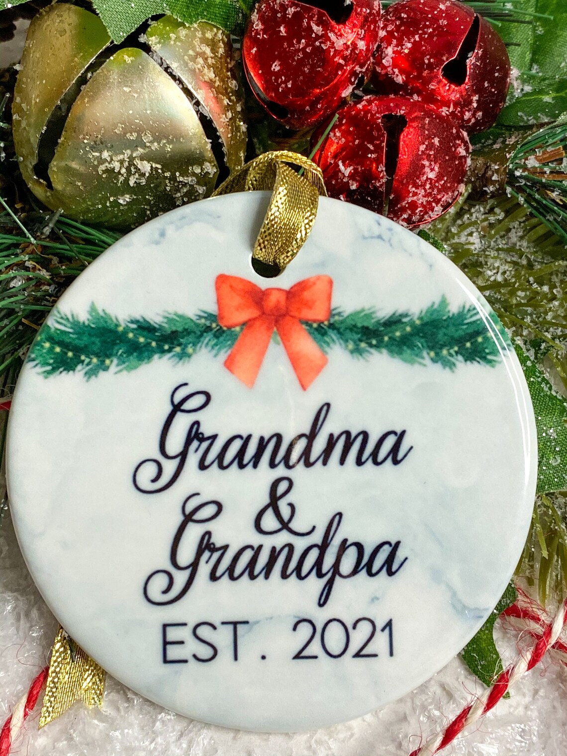 Grandma and Grandpa Christmas Ornament Personalized Ornament Etsy