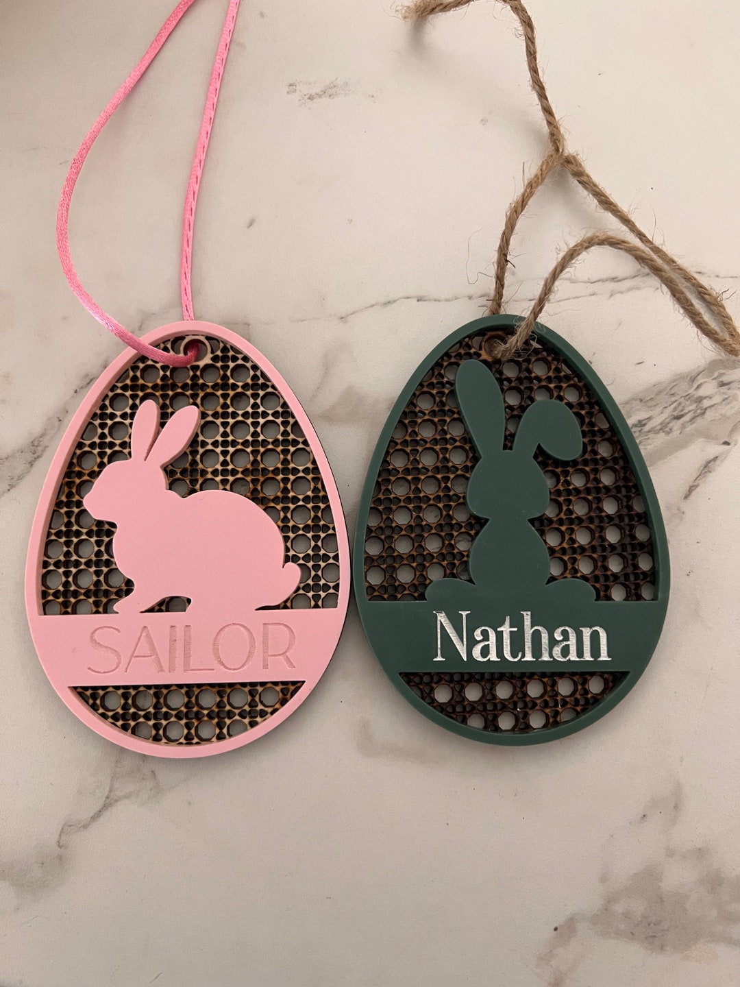 Rattan Easter Basket Name Tag Egg Shaped Easter Basket Tag Etsy Australia