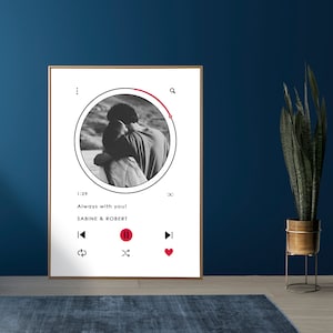 Musik Player  Paarposter, Postkarte, Geschenk, Hochzeit, Freundschaft, Valentinstag