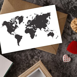 Weltkarte Postkarte, Geschenk, Wanddeko, Büro, Liebe, Freunde, Reise, Travel