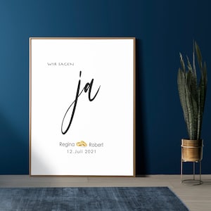Wir sagen JA, Poster, Postkarte, Hochzeitsgeschenk, Liebe, Verlobung, Heirat, Paar, Druck