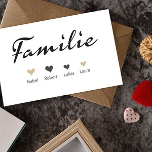 Familie Poster, Postkarte personalisiert) Eltern, Geschenk, Home, Liebe, Valentinstag