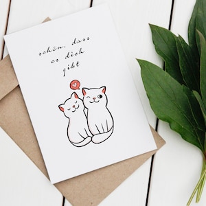 Postkarte "schön dass es dich gibt", Valentinstag, Geschenk, Liebe, Paar