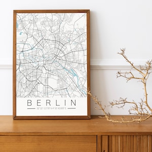 Stadtplan mit Koordinaten,Personalisiert, Landkarte, Poster, Heimatstadt, Stadtposter, Map, Karte, Geschenk | Kunstdruck