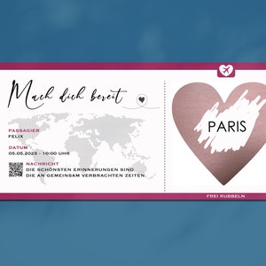 Boarding Pass, Personalised, Boarding Pass, Travel Voucher, Plane Ticket, Scratch Card, Gift, Christmas Gift, Valentine's Day, Birthday