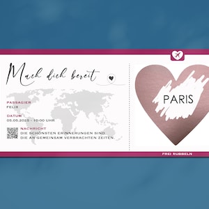 Bordkarte, Personalisiert, Boarding Pass, Reisegutschein, Flugticket, Rubbelkarte, Geschenk, Weihnachtsgeschenk, Valentinstag, Geburtstag