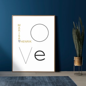LOVE Poster, Postkarte, Liebe, Geschenk, Hochzeit, Paar, Geschenk