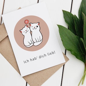 Postkarte "Ich hab‘ dich lieb", Valentinstag, Geschenk, Liebe, Paar