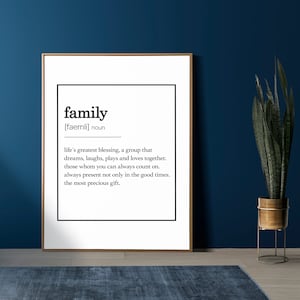 Family Definition, Familie, Poster, Postkarte , Flur, Geschenk, Wanddeko, Büro, Liebe, Freunde