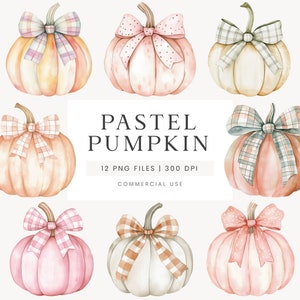 Calabaza pastel con lazo Clipart, lazo pastel Clipart, lazo de Halloween PNG, clipart de Acción de Gracias, lazo de moda PNG, paquete de calabaza estética femenina