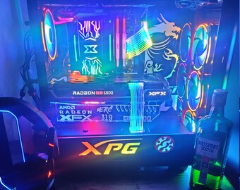 Dedicated gaming computer, Custom pc psu cover and side panel set of 2 custom size pc creation rgb cover Custom Rgb Pc