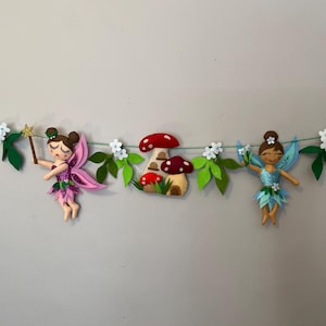 Fairy Garland / Fairies / Tinkerbell / Princess Garland / Mushroom / Fairy House / Girls Bedroom Decor