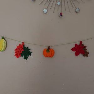 Handmade Pumpkin Garland /Pumpkin garland/pumpkin wall hanging/ Halloween Garland/ Thanksgiving garland/ Halloween decor/ Thanksgiving Decor image 6