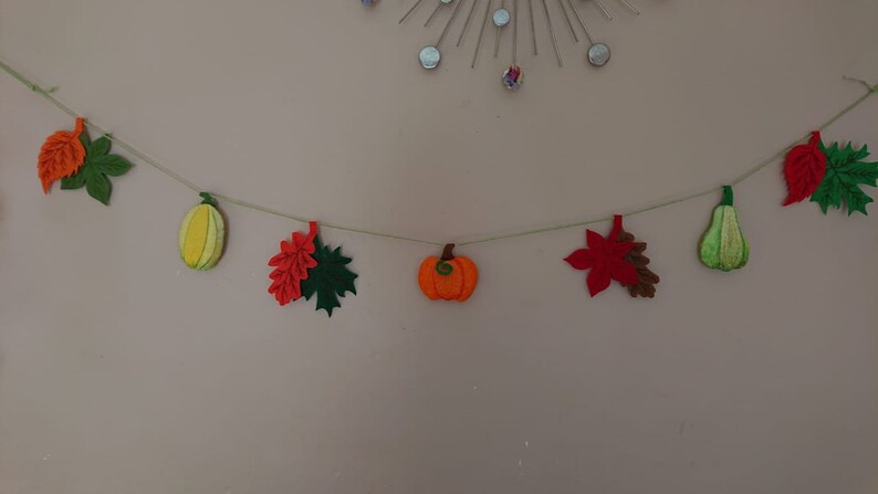 Handmade Pumpkin Garland /Pumpkin garland/pumpkin wall hanging/ Halloween Garland/ Thanksgiving garland/ Halloween decor/ Thanksgiving Decor image 6