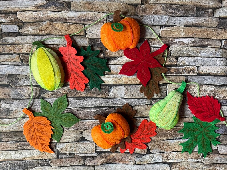 Handmade Pumpkin Garland /Pumpkin garland/pumpkin wall hanging/ Halloween Garland/ Thanksgiving garland/ Halloween decor/ Thanksgiving Decor image 3