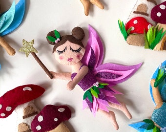 Fairy Garland / Fairies / Tinkerbell / Princess Garland / Mushroom / Fairy House / Girls Bedroom Decor
