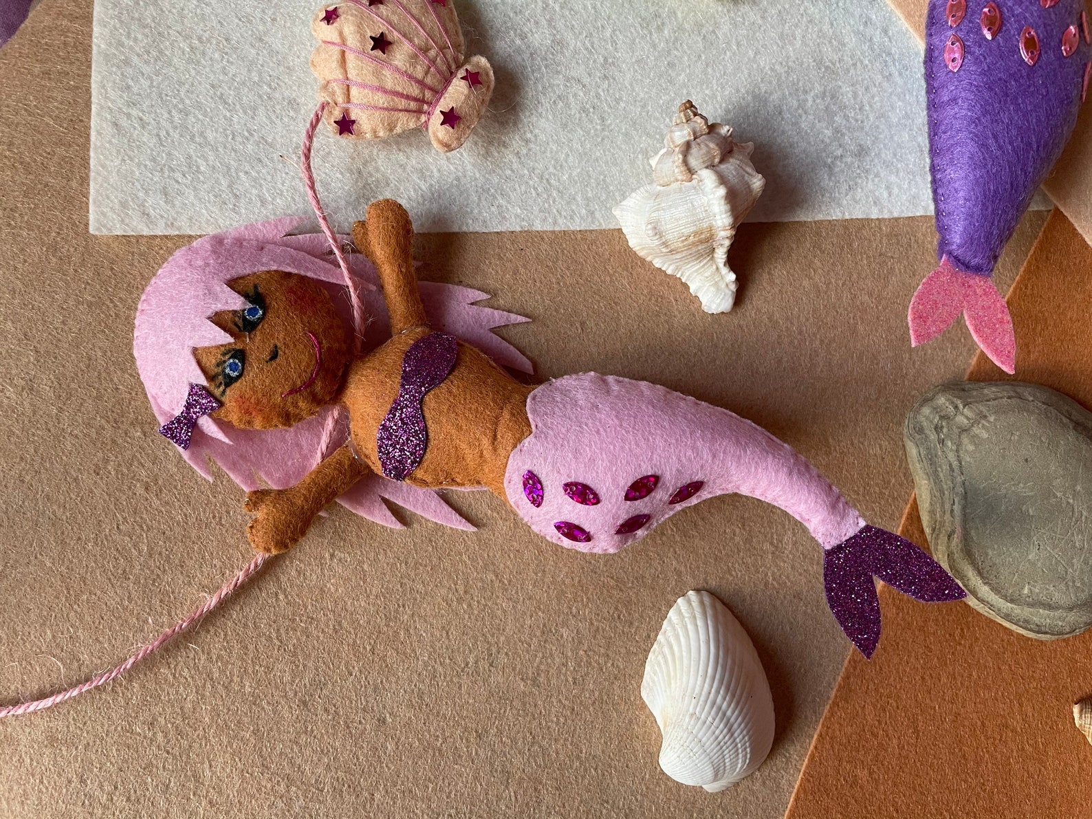 Handmade Mermaid Garland / Mermaid Toy / Mermaid Plushie / the Etsy