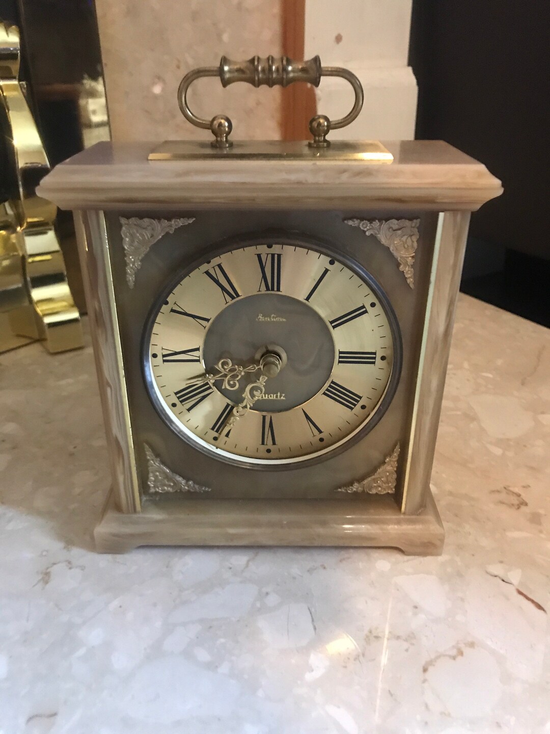 Bentima Quartz Marble Carriage Clock 1970 Etsy
