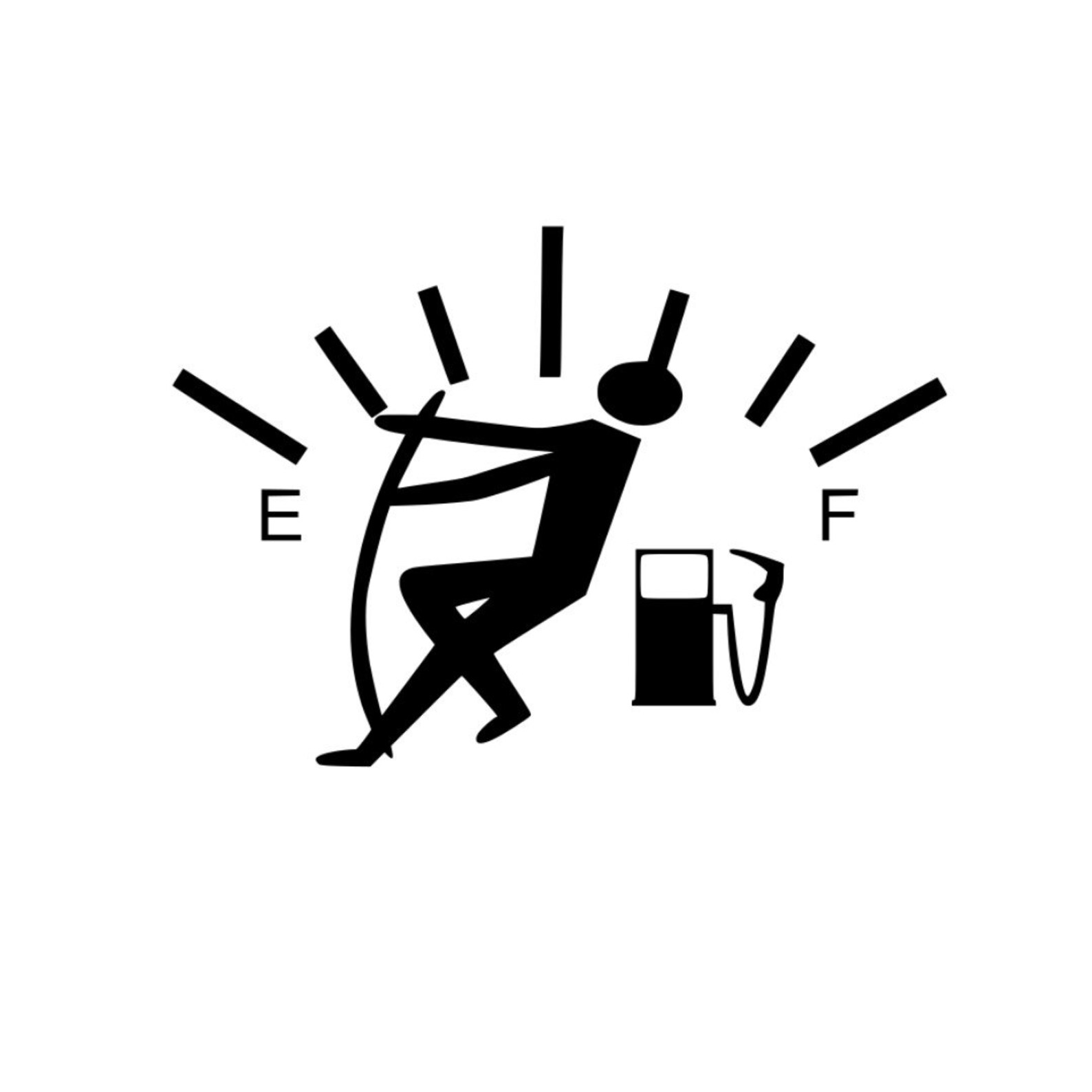 Funny Empty Gas Gauge Vinyl Decal Etsy