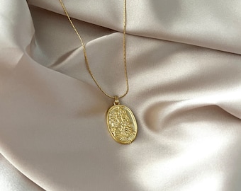 Collier de charme d’inspiration grecque, collier pendentif en or, bijoux d’inspiration grecque, esthétique Pinterest, It Girl, bijoux esthétiques, chaînes en or