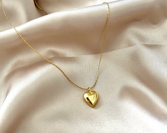 Collier coeur en or délicat, collier coeur délicat, collier en or, bijoux coeur d'amour, cadeau Saint-Valentin, chaîne en or, collier simple