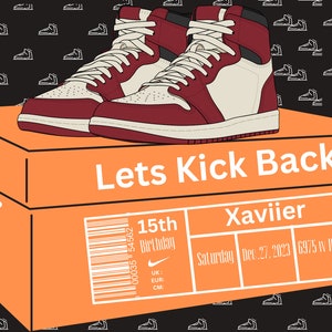 Instant editable sneakers invitation